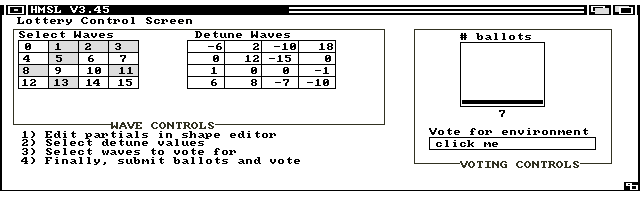 Lottery Control Screen